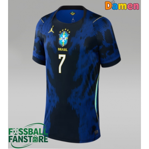 Brasilien Vinicius Junior #7 Replik Auswärtstrikot Damen WM 2026 Kurzarm